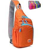 Peicees Small Sling Backpack Waterproof Unisex Shoulder Bag Chest Crossbody Daypack