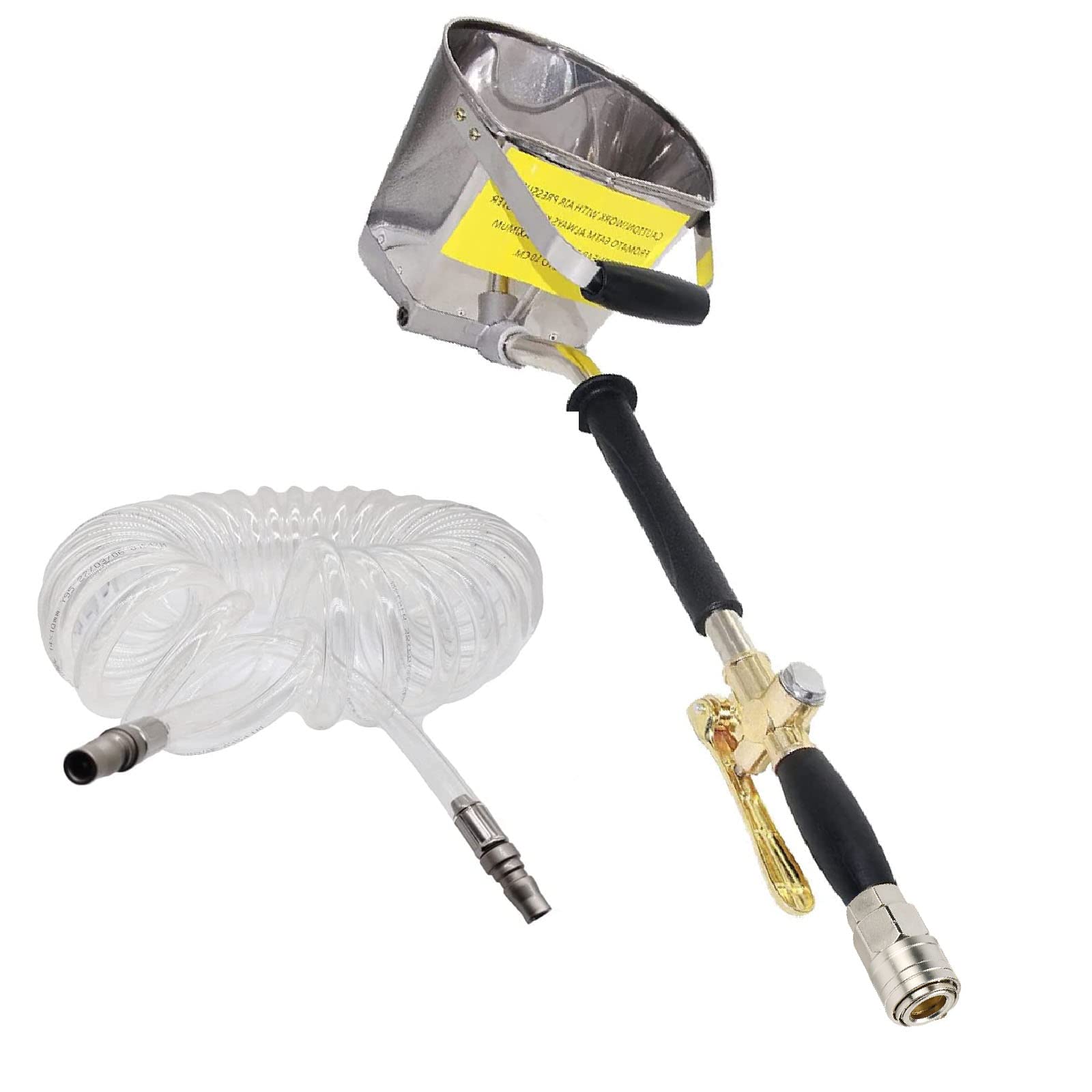 Photo 1 of YOUHO Stucco Sprayer Wall Plaster Sprayer Cement Mortar Spray Gun Hopper Tool?with Compressor Connection kit 4 Jet Pneumatic