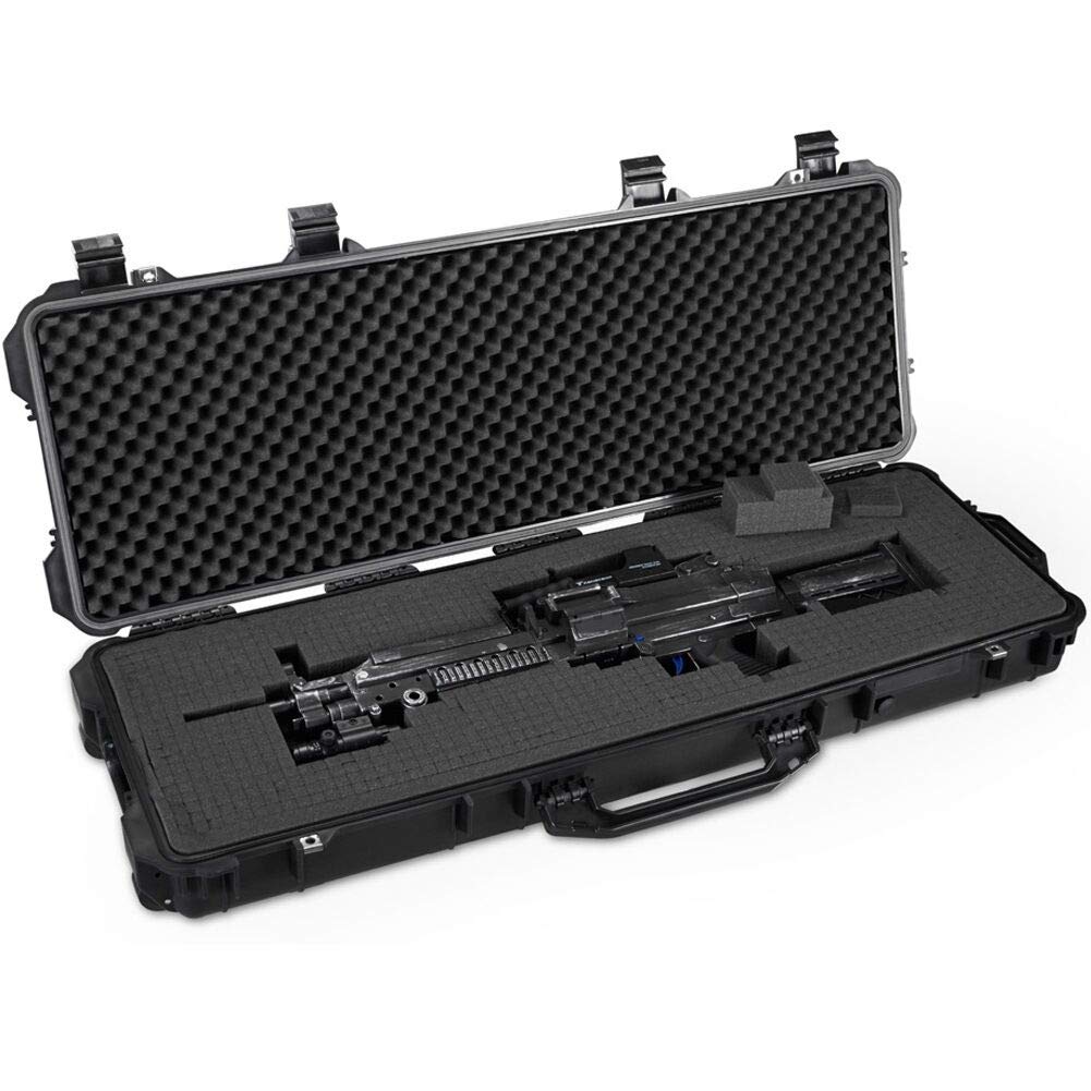 GDT 43inch Oversized Rifle Gun Case, All Weather WaterProof Safety Hard Case with Wheels and