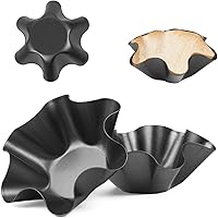 Taco Salad Bowl Maker Molds – Nonstick Carbon Steel Tortilla Shell Pans Baking Molds Tostada Bake and Serve Sets Black…