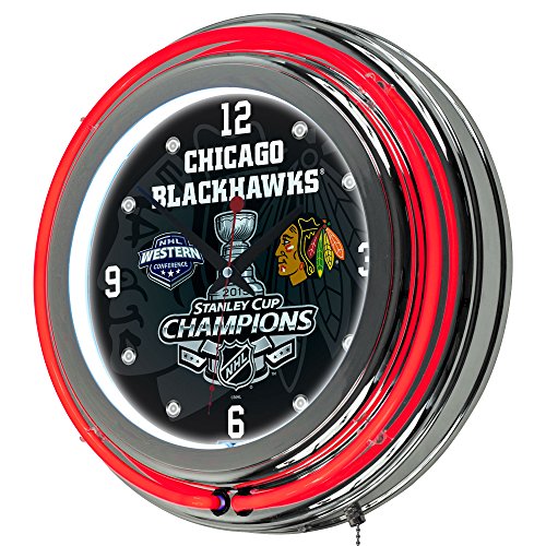 Trademark Gameroom 2015 Stanley Cup Champs Chicago Blackhawks Chrome
Double Neon Clock