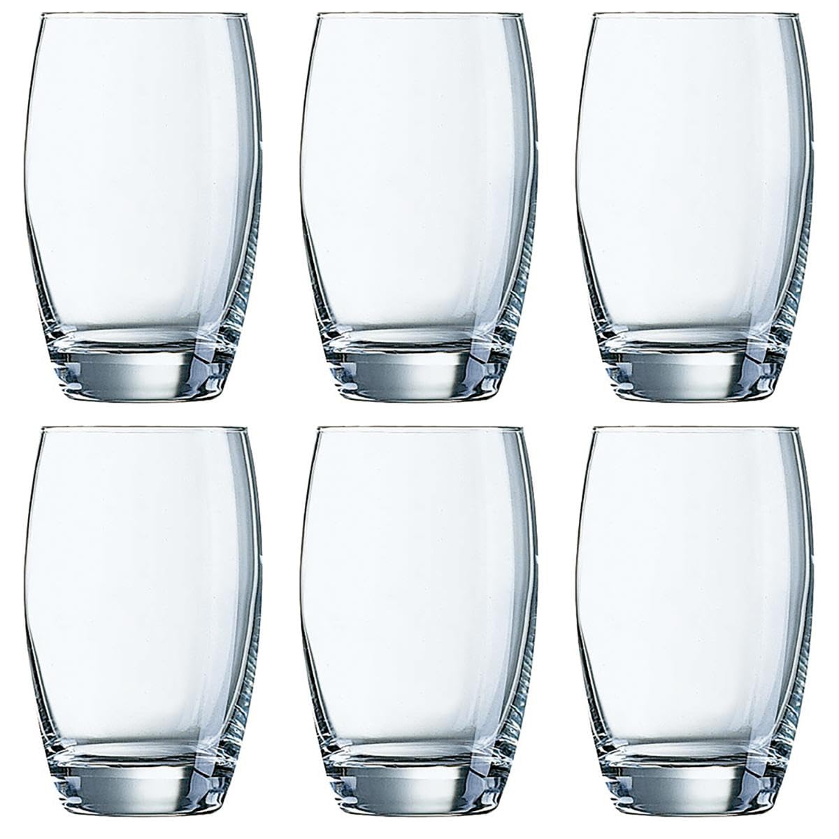 Arcoroc DP059 Cabernet Salto long drink glass 350ml, without filling mark, Pack of 6, Transparent