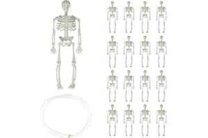 SONGJUM 12PCS Mini Skeletons for Halloween Decorations 6 Inch Small Hanging Skeleton Skull Hanging Skeletons Decor for Halloween Hanging Decor Indoor Graveyard Decorations Haunted Home Accessories Party Favor