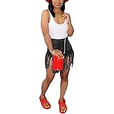 SIAEAMRG Women's Juniors Denim Shorts, High Waisted Frayed Raw Hem Tassels Short Pants Jeans