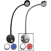 Wave One Marine Dual Color Gooseneck LED Chart Reading Light | Flexible Dimmable Sailboat Cabin Wall Map Boat Yacht RV Interior Night Lighting 12-24V Volt (Chrome | White &amp; Red)