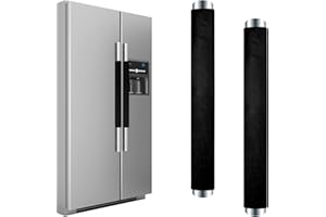 Kewjug Refrigerator Door Handle Covers Washable Cloth Kitchen Decor Keep Appliance Clean Anti-Static Stains for Fridge Dishwashers Velvet (2Pcs Black)