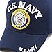 The Hat Depot Official Licensed 3D Embroidered Military Classic One Size Cap (Navy-U.S.Navy)
