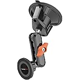 chubbycable ChubbyGrip Magnetic Dash Mount Vacuum Magnetic Phone Holder for Your Car 360° Adjustable Suction Cup Magsafe Car Phone Mount for Windshield Dashboard, Magnetic Phone Holder, Orange