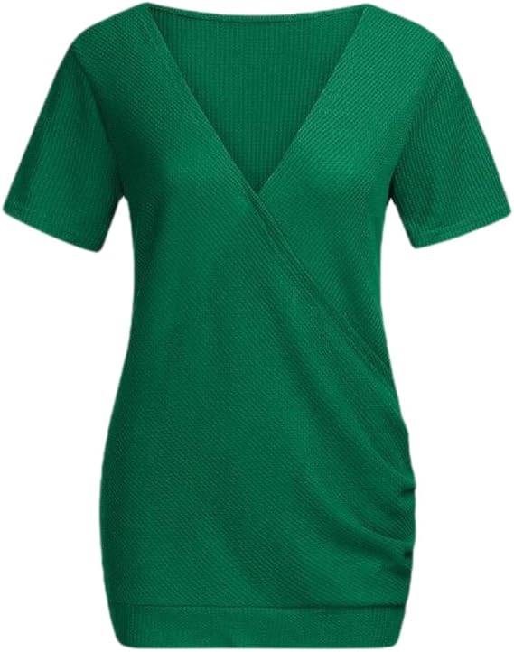 Amazon Keaac 女性セクシーラップvネックソリッドカラースリムフィットイブニングパーティーカクテルドレス Tシャツ カットソー 通販