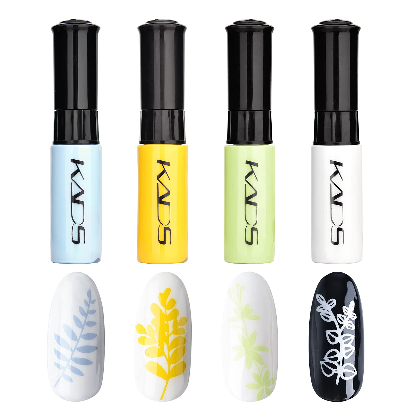 4 Colors Nail Polish Set Stamping Polish Detailed Painting Plastic Bottle Colourful Pigment Nail Art DIY Manicure Design Drawing Tool 10ml (4P-13)