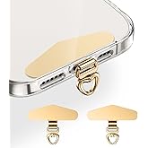 saxsion Heavy Duty Phone Tether Tab 360, Metal Lanyard Patch with 44lbs Load Capacity & Swivel Ring,2-Pack