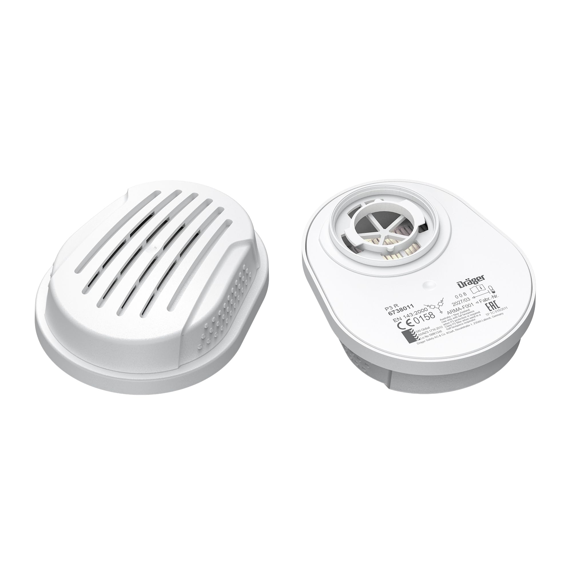 Dräger X-plore® P3 Bayonet Filters | 22 Waterproof Replacement Particle Filters for Protection Against Asbestos, Wood Dust, Metal Dust