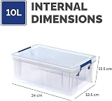 BANKERS BOX ProStore 10L Plastic Storage Boxes with Lids UK Made Clear view 3