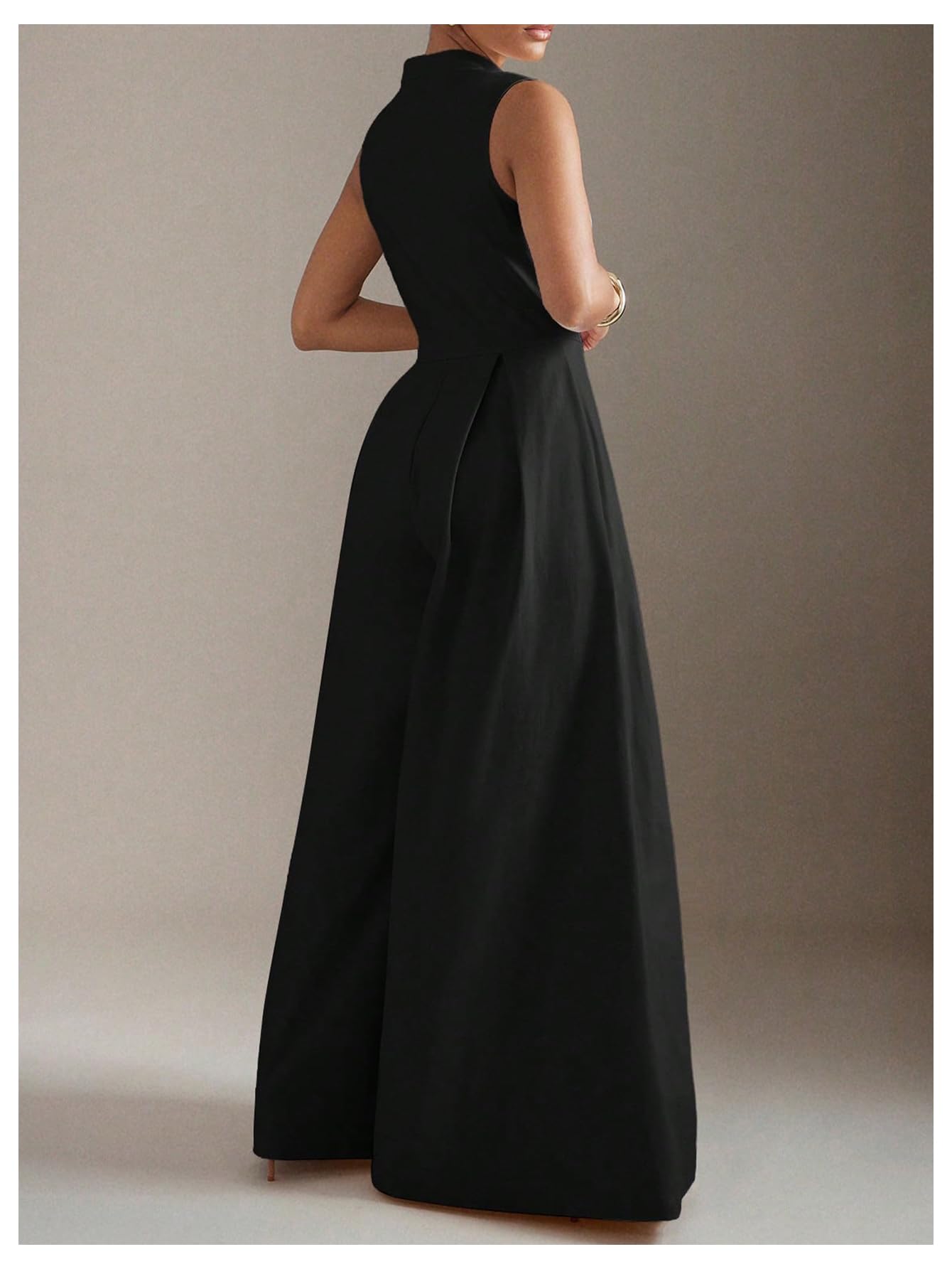 Condition photo showing New/Like New for verdusa women's zip up wide leg jumpsuits sleeveless one piece jumpsuit formal dressy casual spring