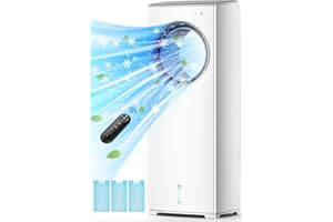 BALKO 3 IN 1 Portable Air Conditioners, 32 INCH Evaporative Air Cooler for Room w/Sleep/Natural/Normal Mode, 3 Speeds, Remote & 1-8H Timer for Auto-Off, 1 Gal Water Tank, Swamp Cooler Bedroom Indoor