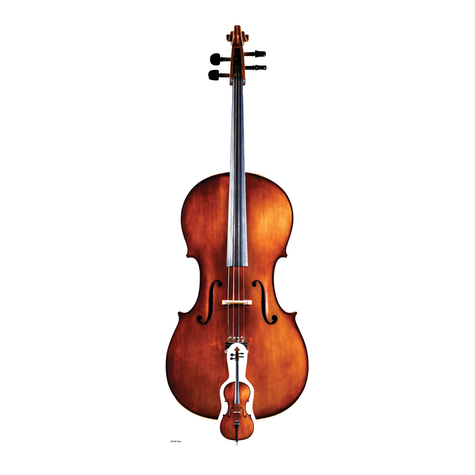 STAR CUTOUTS Life Size Cut Out with Mini Version of Cello, Cardboard, Multi-Colour, 121 x 41 x 121 cm