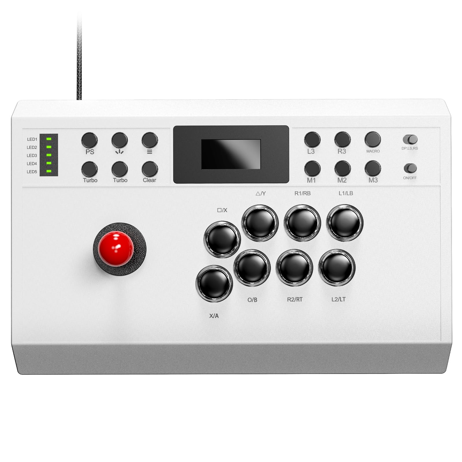 Nonbliep Wired Arcade Stick Compatible with PS5/PS4/PC/, for PS5 Fight Stick with Programming Function, Turbo Function, 9.8FT Braided Cable Fight Stick