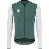 Santic Men's Cycling Jersey Long Sleeve Pro Road Bike Shirt Full Zipper UPF 50+ MTB Jersey with Pockets