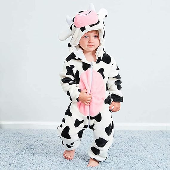 Amazon Co Jp キッズ服 ベビー服 パジャマ ルームウェア牛 着ぐるみ 干支 パジャマ ルームウェア 動物 コスチューム キッズ服 ロンパース ベビー用 子供服 アニマル きつね 虎 帽子付き ふわふわ 可愛い 暖かい 年賀状 男女兼用 うし 100 服 ファッション小物