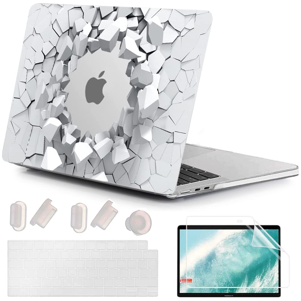 MUSHUI for MacBook Air 13.6 inch Case 2025 2024 2023 2022 M4 M3 M2, Ultra-Thin UV-Printed Hard Shell Cover for MacBook Air 13.6" A3240 A3113 A2681, Keyboard Cover & Screen Protector, 3D Black Holes