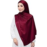 Lina & Lily Luxury Satin Hijab Head Scarf Shawl Wrap for Muslim Women Extra Long