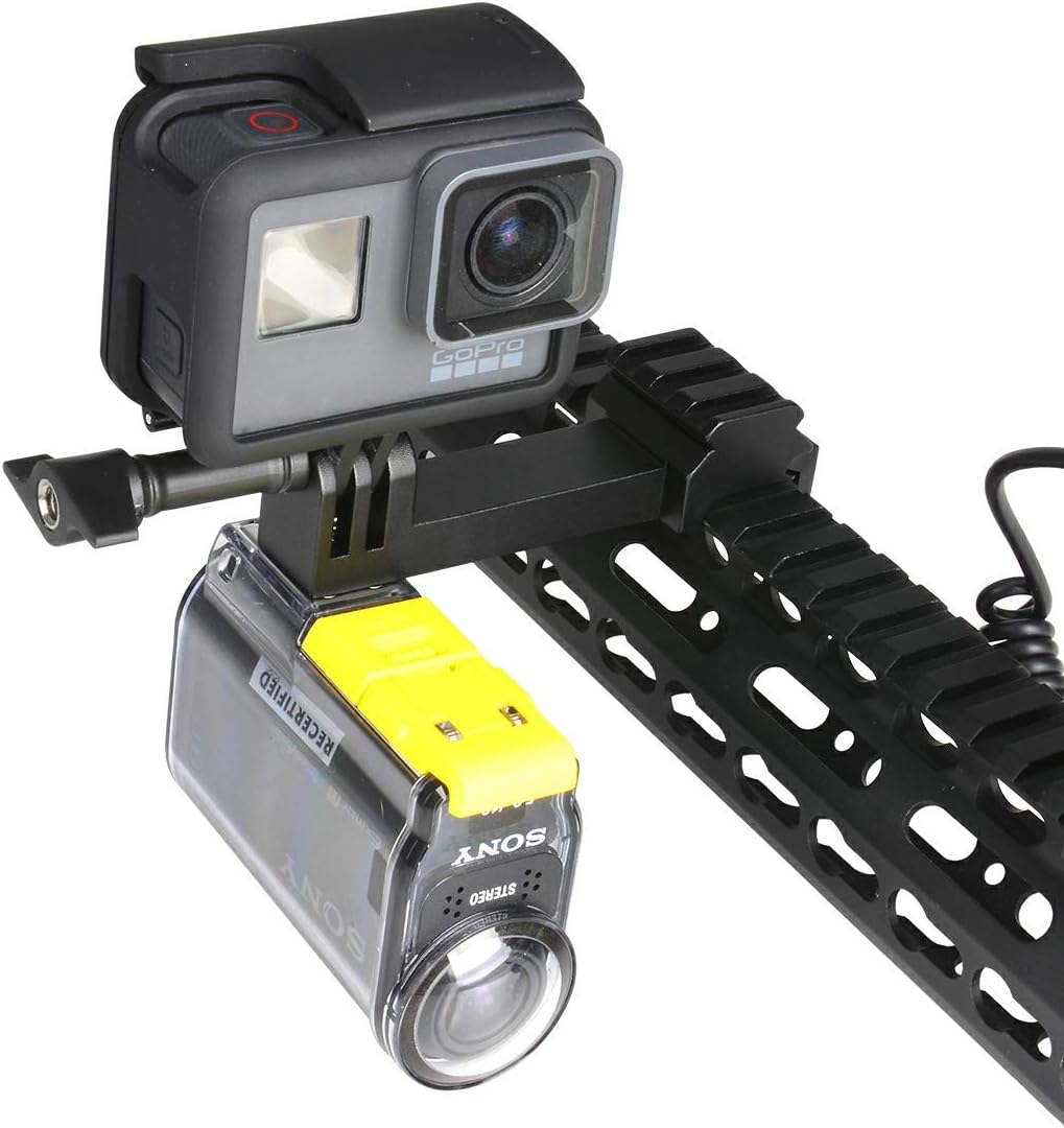 Action Camera Gun Mount, Picatinny Rail Adapter Compatible for Gopro