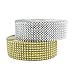 CEWOR 2 Rolls 8 Row 10 Yard/Roll Acrylic Rhinestone Diamond Net Ribbons Sparkling Mesh for Wedding Cakes DIY Decoration Arts and Crafts Projects (Silver and Gold)