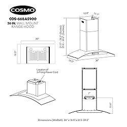 COSMO COS-668AS900 36 in. Vista Collection 380 CFM