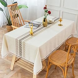 Linen Rectangle Table Cloth Waterproof Cotton
