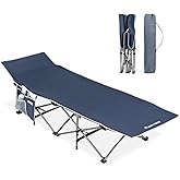 FLAMROSE Camping Cot for Adults with Carry Bag, Tent Folding Cot for Sleeping, Lit De Camp Load 330 LBS, Portable cot for Out