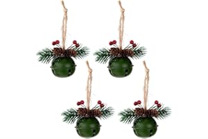 4pcs Christmas Pine Cone Bell Pendant,Christmas Decoration Pinecone Bells Iron Bell Christmas Tree Decoration Bells Pendant f