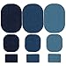 ZEFFFKA Premium Quality Denim Iron On Jean Patches No-Sew Shades of Blue 9 Pieces Assorted Cotton Jeans Repair Kit Different Sizes