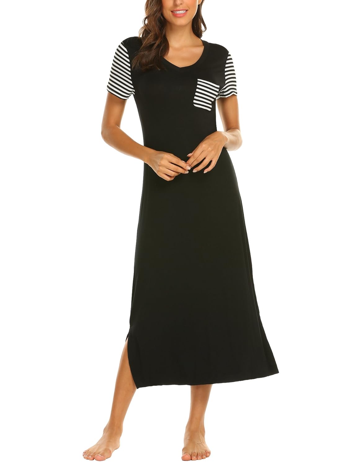 Maxmoda Robe De Nuit Longue Femme Longues Lingerie Nuisette Robe Sleepshirts Femmes Vetements Vetements De Nuit