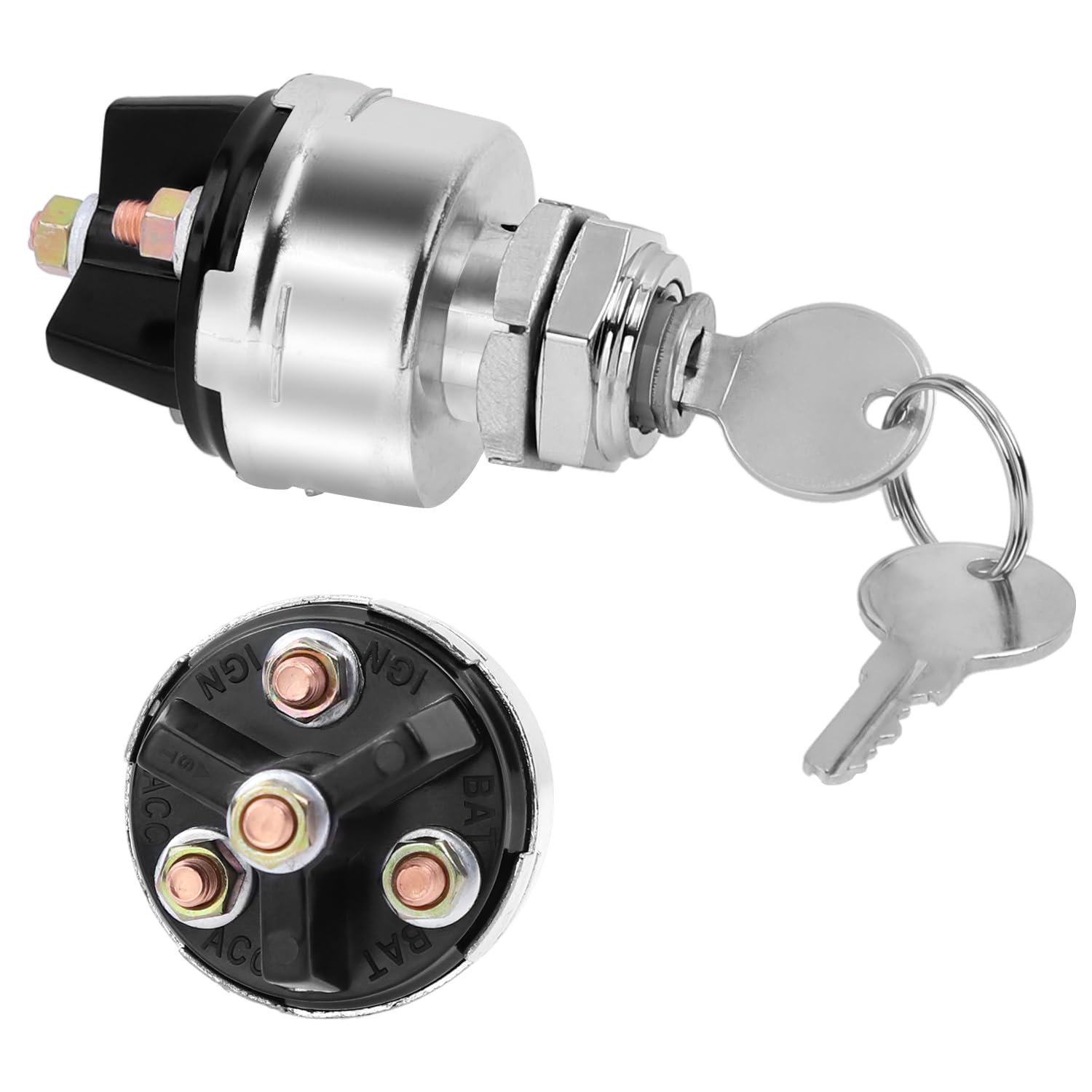 Photo 1 of HNeekyr Ignition Switch with Key, 4 Position 12V Universal Ignition Switch Compatible with Tractor, Truck, Car, Trailer, Forklift, Acc/Off/IGN/Start