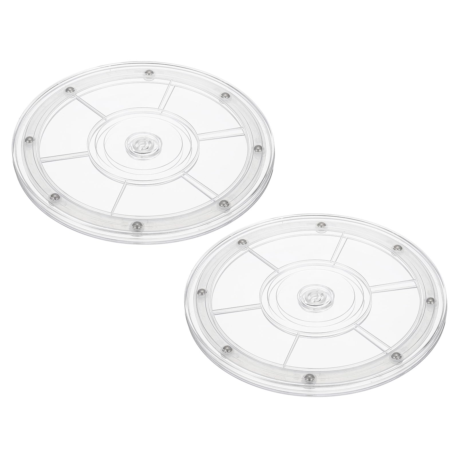 PATIKIL 8 Inch Heavy Rotating Swivel Stand, 2Pcs 360˚ Rotation Lazy Susan Turntable with Steel Ball Bearings for Model Base Rotating Plants TV Computers Monitors, Clear