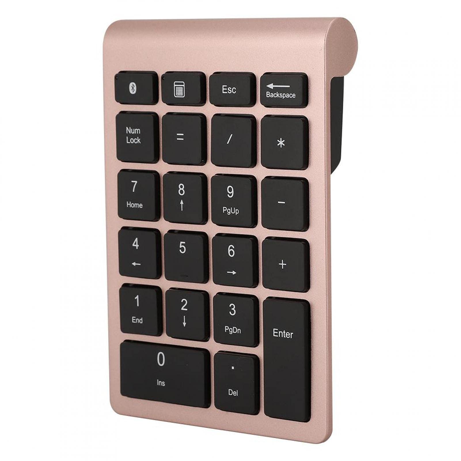 Goshyda 22 Keys Numeric Keypad, Bluetooth Wireless Mini Keyboard, Portable Mini Financial Accounting Rechargeable Number Pad, for Laptop Desktop, PC(Rose gold)