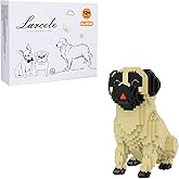 Larcele Micro Building Blocks Set, DIY Mini Building Toy Bricks for Age Over 12 Years, 1033 Pieces KLJM-02 (Pug Dog)