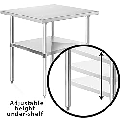 KUTLER Stainless Steel Table 24 x 30 Inches, NSF