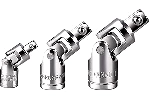 3 pcs Swivel Universal Joint Socket Sets 1/4 Inch, 3/8 Inch, 1/2 Inch Extension Drive U-Joints