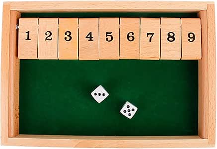 Amazon.com: Shut The Box Dice Game Wooden (2-4 Players) for Kids