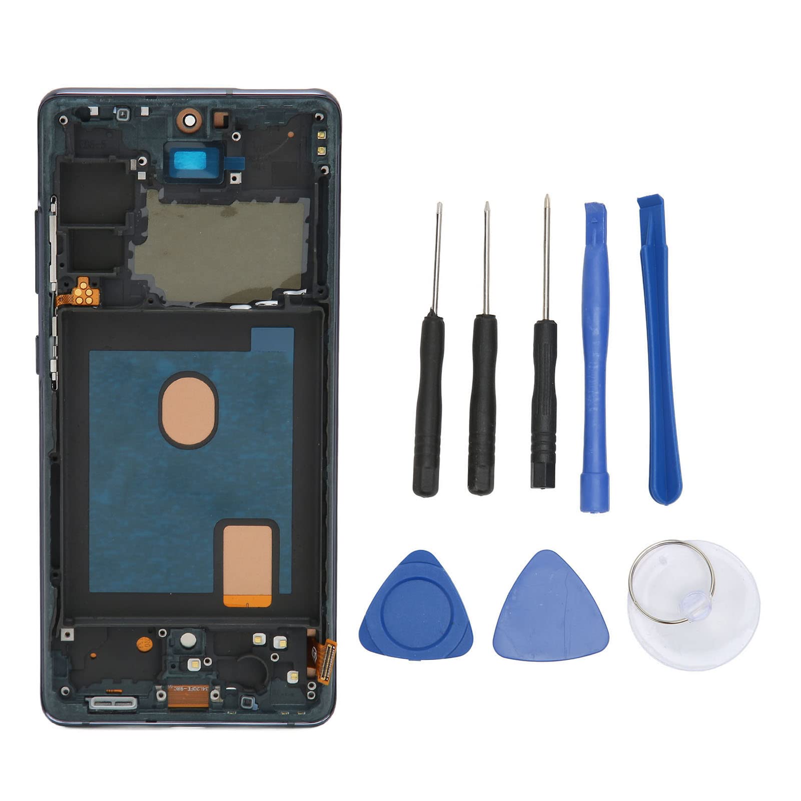 S20 FE Screen Replacement SetTouch Screen Digitizer Assembly with Frame Cellphone Maintenance Tool Kit, No Fingerprint Function