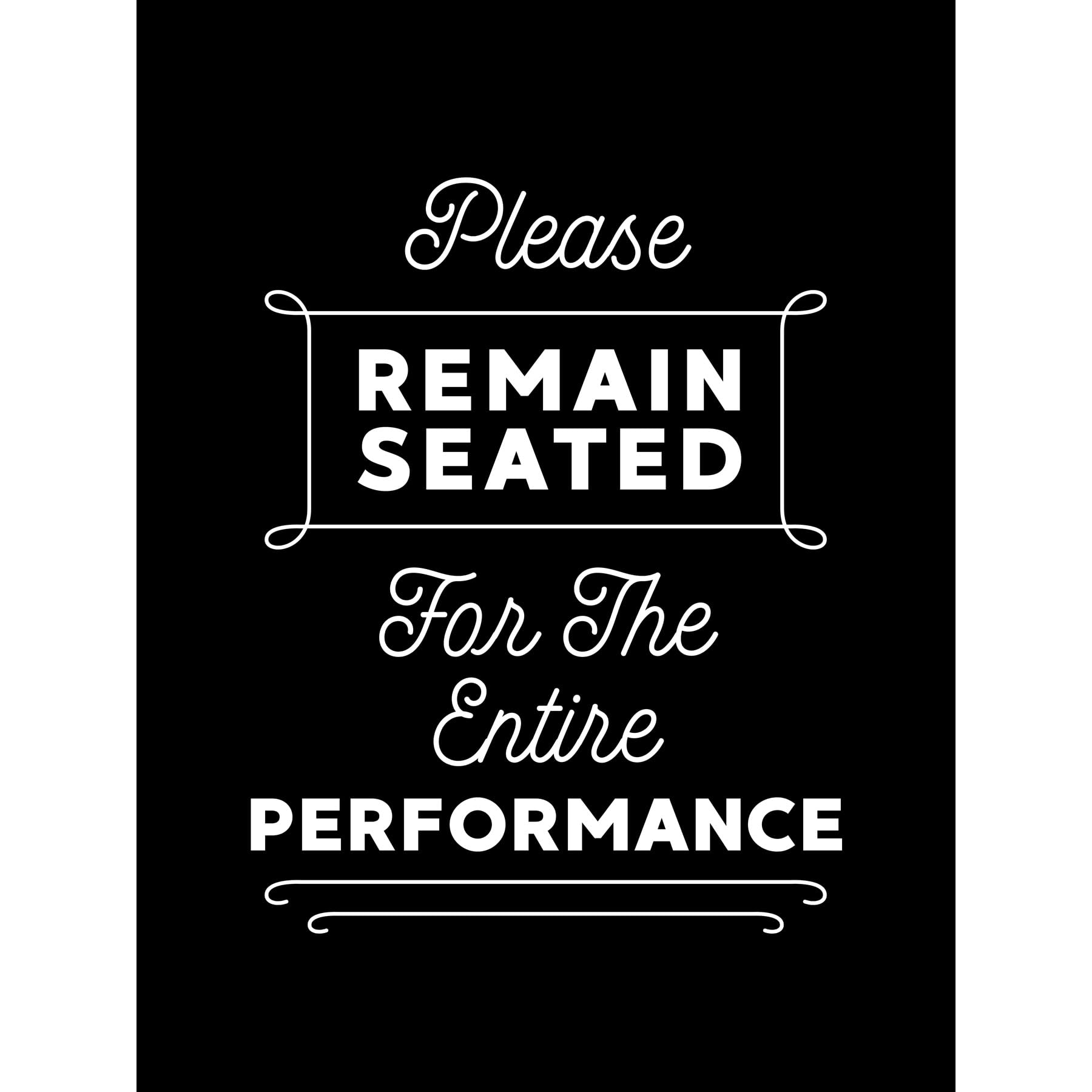Artery8 Funny Bathroom Wall Art Please Remain Seated Entire Performance Toilet Sign Bathroom Decor Large Wall Art Poster Print Thick Paper 18X24 Inch