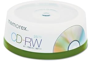 Memorex 32023413 4x 700 MB/80-Minute CD-RW Discs, 25-Pack Spindle