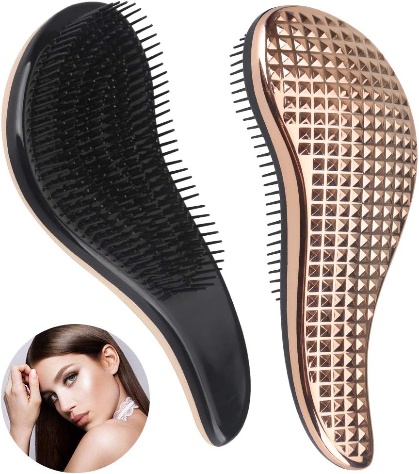 Detangling Hairbrush, Detangler Hair Brush for Women and Kids, Perfect for Wet,Dry,Fine,Thick Hair - Gold
