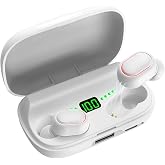 2024 Version True Wireless Bluetooth Earbuds with Charging Case Compatible with Apple &amp; Android, Dual Connect, Built-in Microphone, Stereo Sound in-Ear Bluetooth Headphones Headset - Model 4