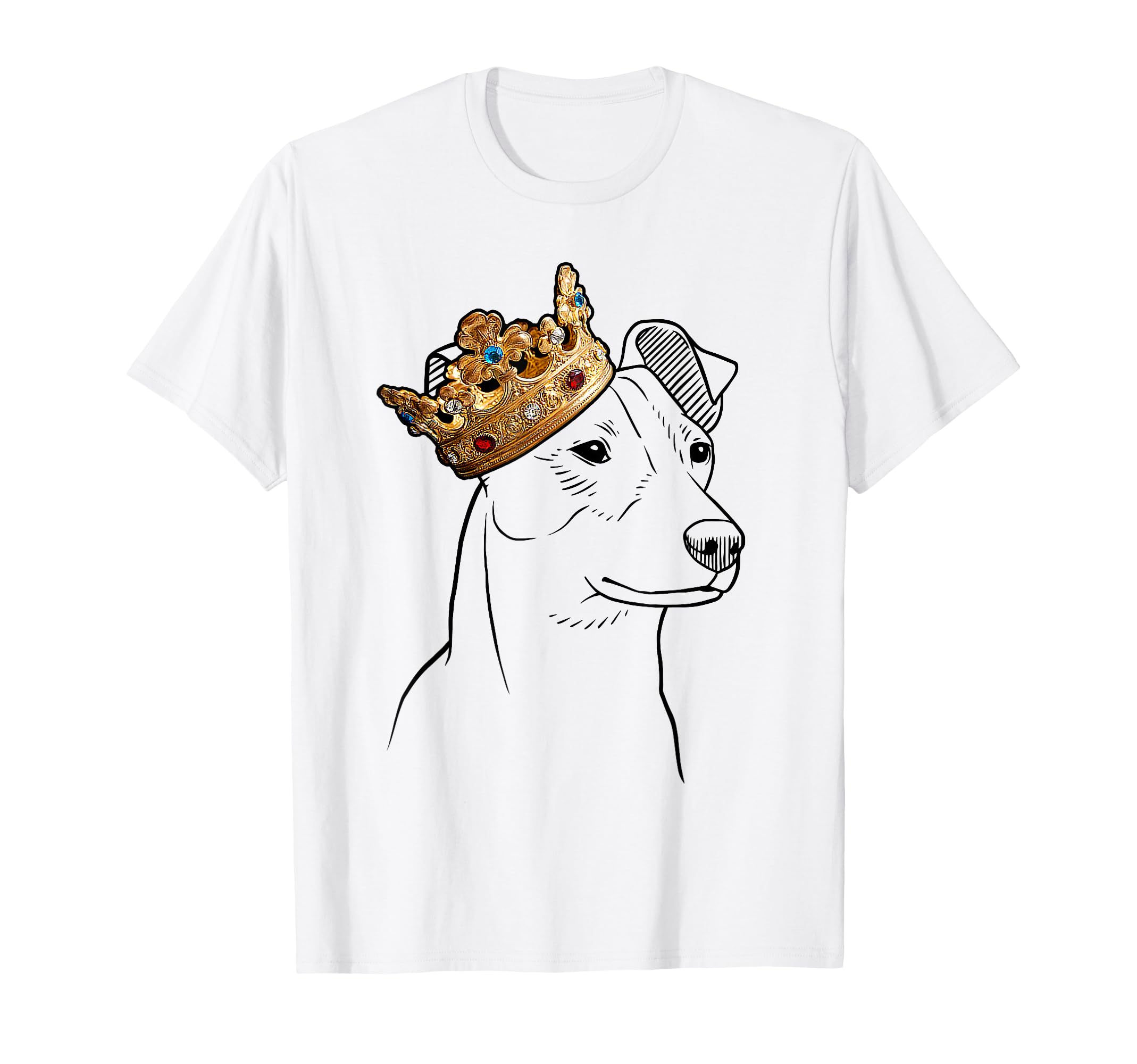 Jack Russell Dog Wearing Crown T-Shirt