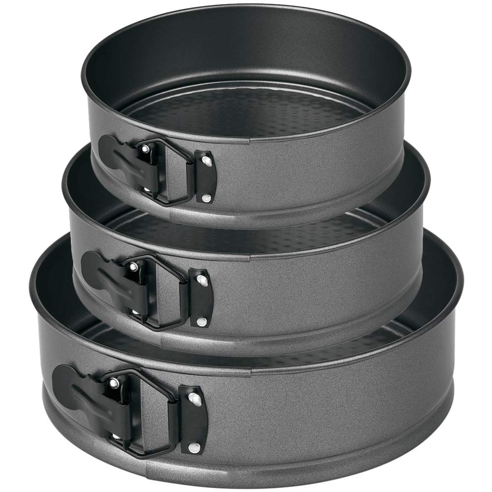 MGE - Springform Baking Tins Set - Set of 3 Non-Stick Springform Cake Tins - Baking Molds Set - 22, 24 & 26 cm