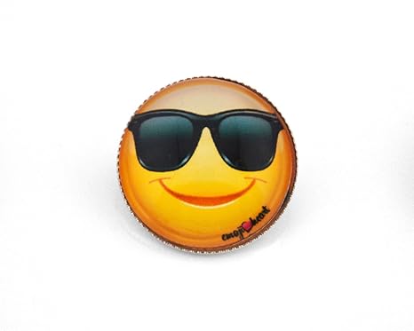 Emoji-Anstecker-Button von EmojiHeart - cooler Sticker-Schmuck-Pin aus echtem Glas ein echter Hingucker - Glas mit tollem 3D 