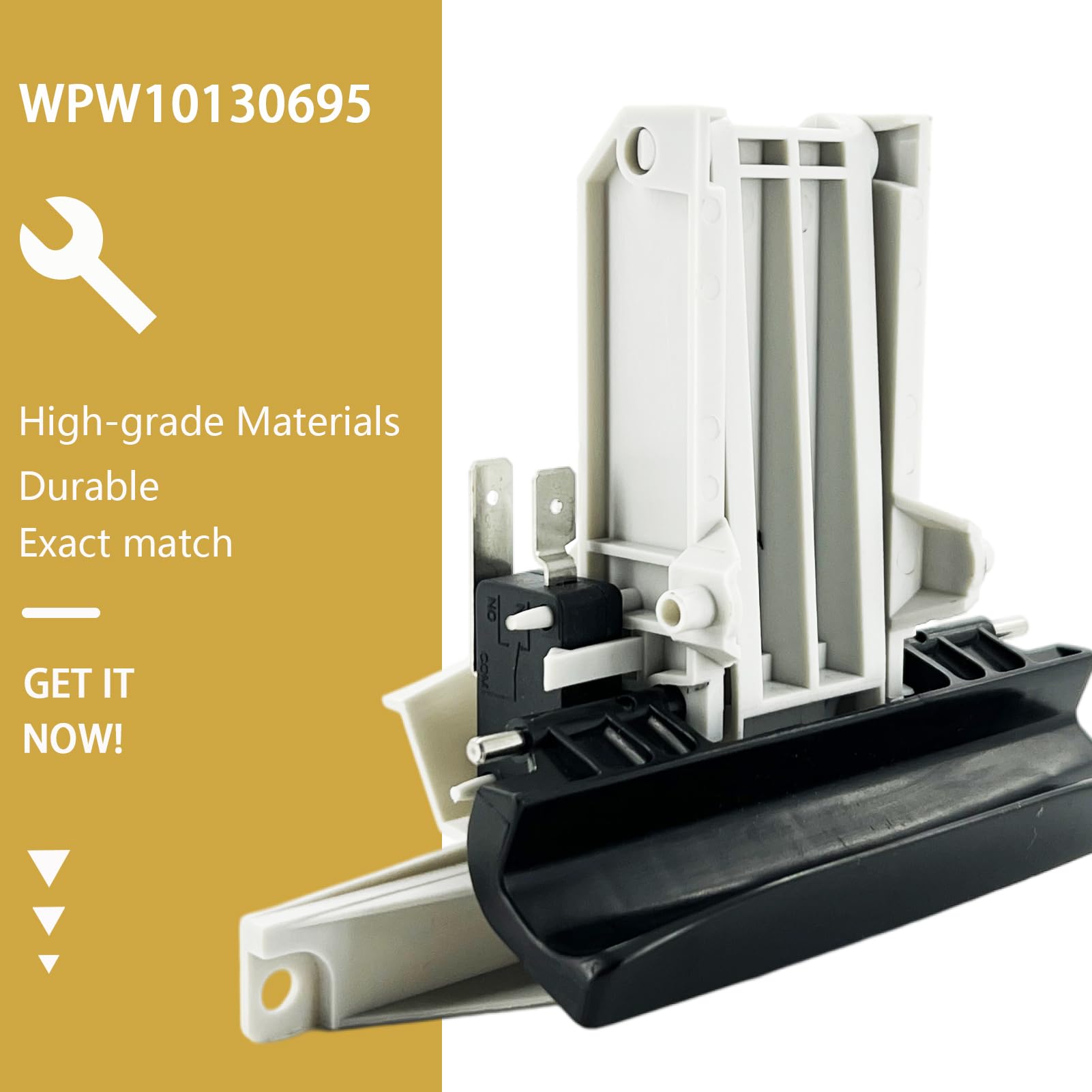 WPW10130695 Dishwasher Door Latch Handle Black Fits Whirlpool maytag W10862259 WPW10275768 WPW10130694 W10130695 maytag Quiet Series 200 Door Latch