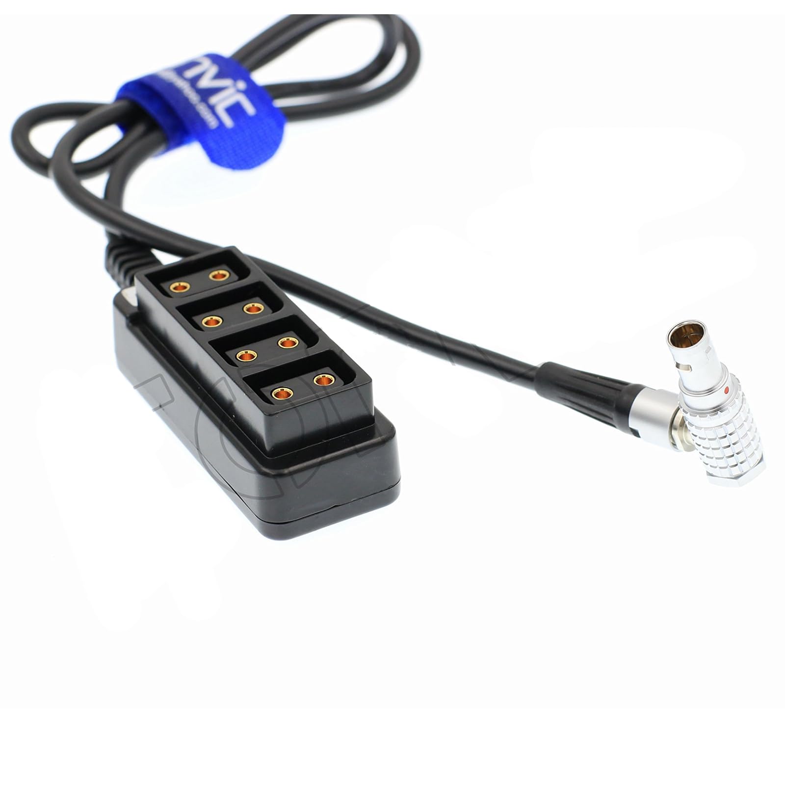 Eonvic 2pin Male Right Angle to 4-Port Ptap Hub Adapter Splitter Power Supply Cable For ARRI ALEXA Camera